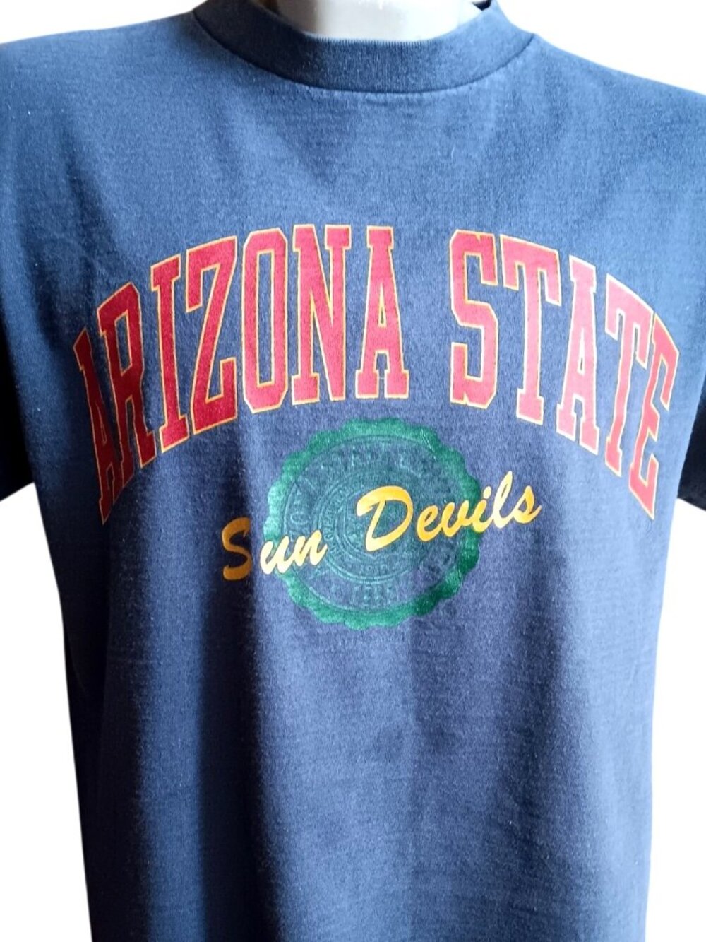 True Vntage T-shirt Large Arizona State Sun Devils Vintage Tultex Blue 1990's